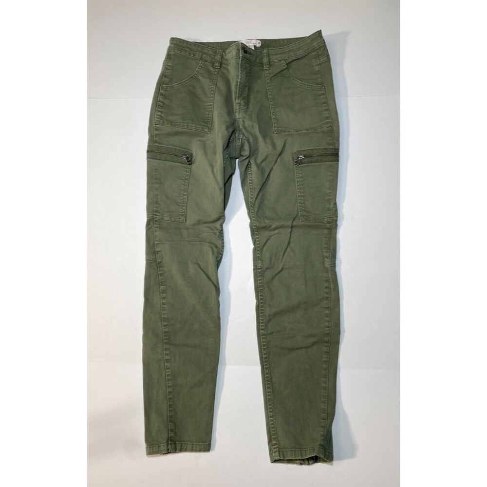 H&M LOGG JUNIOR's Size 12 Olive Green Skinny Jeans with Front Zip Pockets/Hem